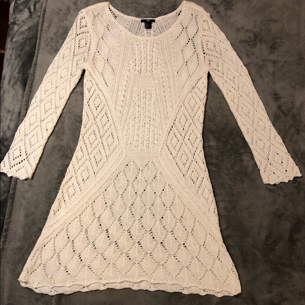 H&M Cream Sweater Dress, Size Medium